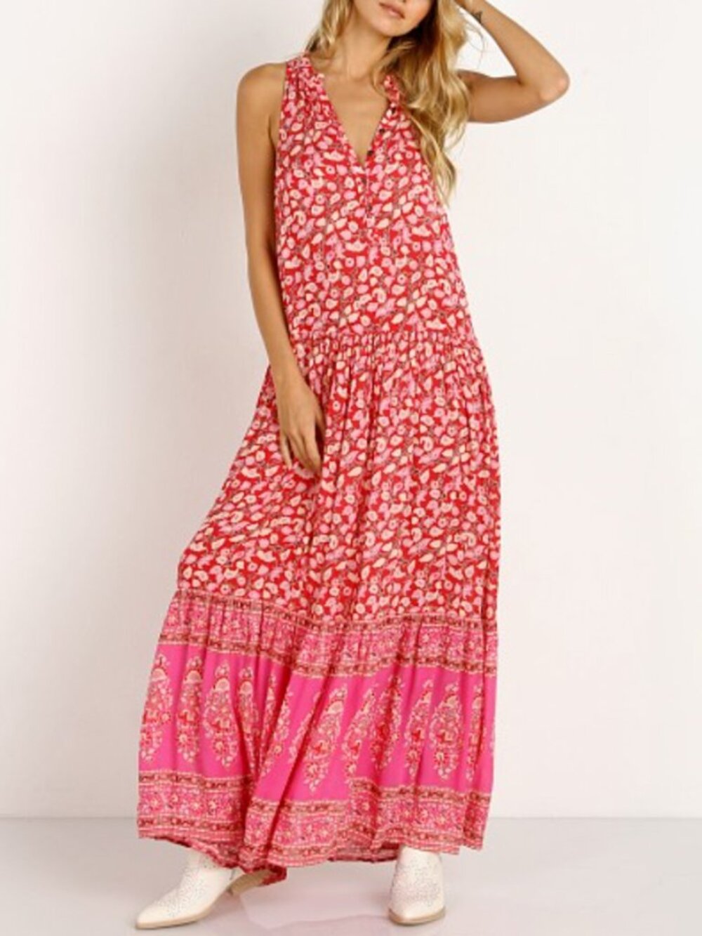 Spell & The Gypsy Delirium Maxi Dress in Red Coral Size XS